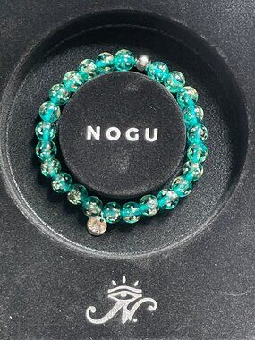 Teal | .925 Sterling Silver | Firefly Glass Bracelet - glow in the dark gitd